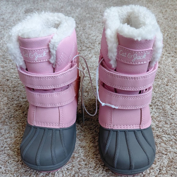 Pink Cat & Jack Toddler Girls Winter Boots Size 9 NWT - Picture 1 of 4